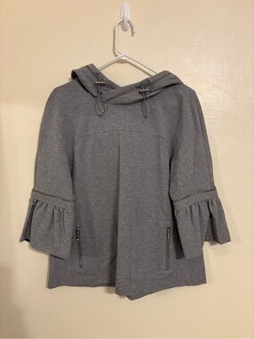 Magaschoni Collection Gray Hooded Top & Pencil Skirt 2 Piece Set